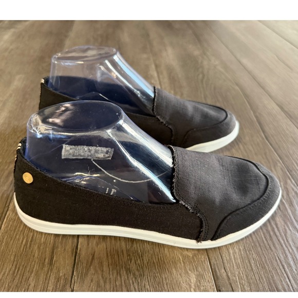 Vionic Beach Manzanita Black Canvas Slip On Sneakers Womens 7.5 Wide Orthopedic - Picture 3 of 7